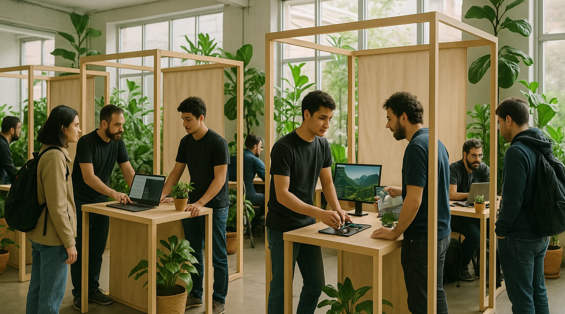 Stands de exposiciones en el FLISoL
