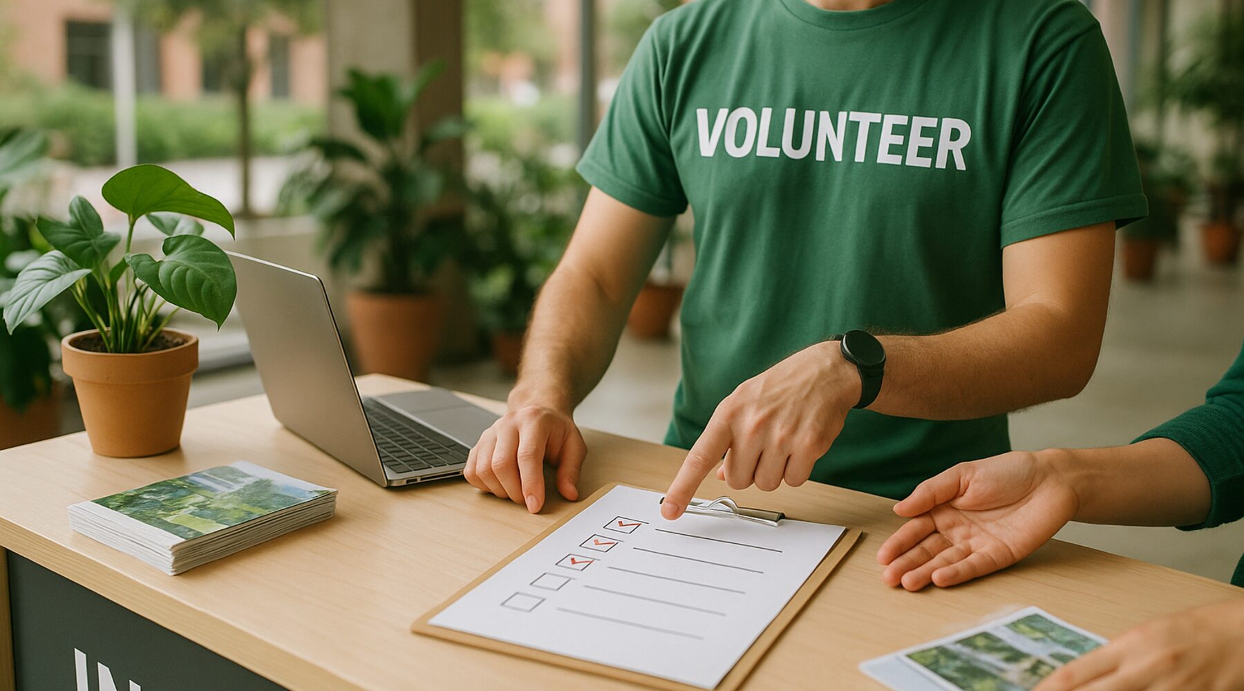 Mesa de información del evento